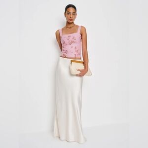 Reformation Petite Bella Satin Skirt In Fior Di Latte, brand new, never worn.